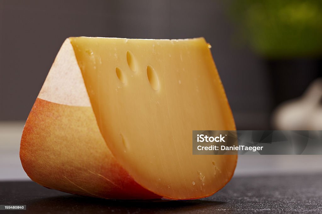 Plano aproximado o queijo «gouda» - Royalty-free Amarelo Foto de stock