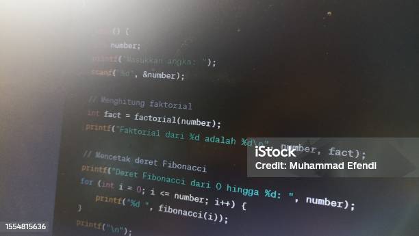 Close Up Syntax Source Code Code Programming Language C About Calculate ...