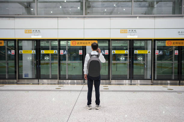 The man waiting for the subway