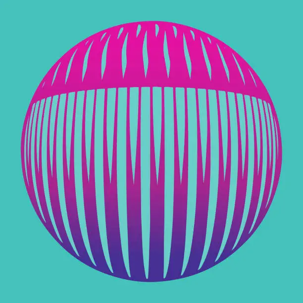 Vector illustration of 3D Ball with vertical stripes