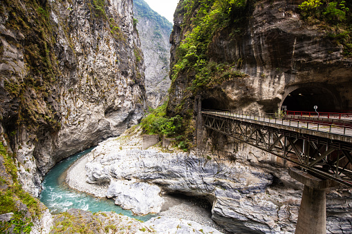 Stunning Taroko Gorge with its deep valleys and tall mountains.