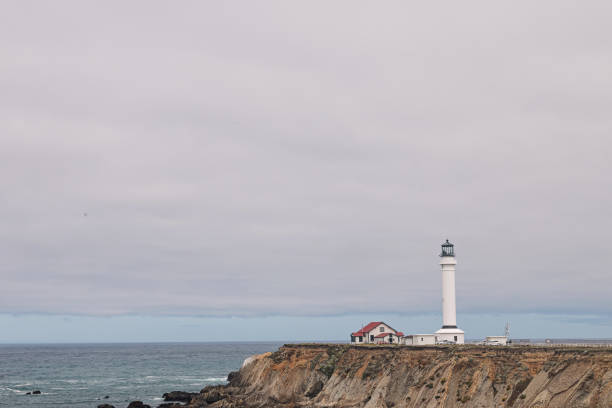 istock Point arena lighthouse on cloudy day, California, USA 1554933425