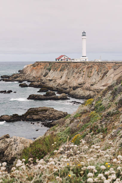 istock Point arena lighthouse on cloudy day, California, USA 1554933430