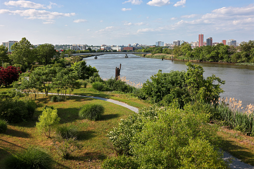 Overlooking Wilmington riverfront area from Russell Peterson Wildlife Refuge, Wilmington, Delaware