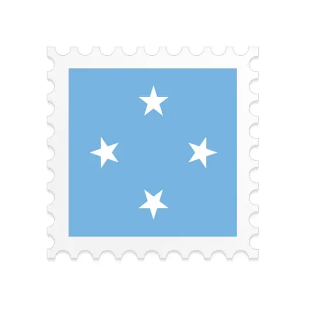 Vector illustration of Micronesia flag postage stamp on white background