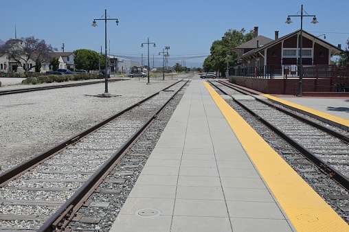 Railroad tracks at Santa Paula, California.