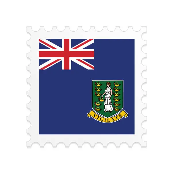 Vector illustration of British Virgin Islands  flag postage stamp on white background