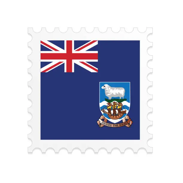 Vector illustration of Falkland Islands flag postage stamp on white background