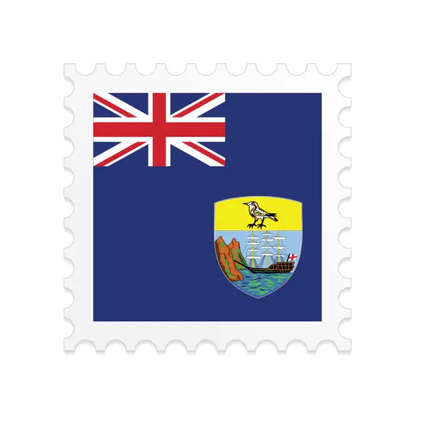 Vector illustration of Saint Helena flag postage stamp on white background