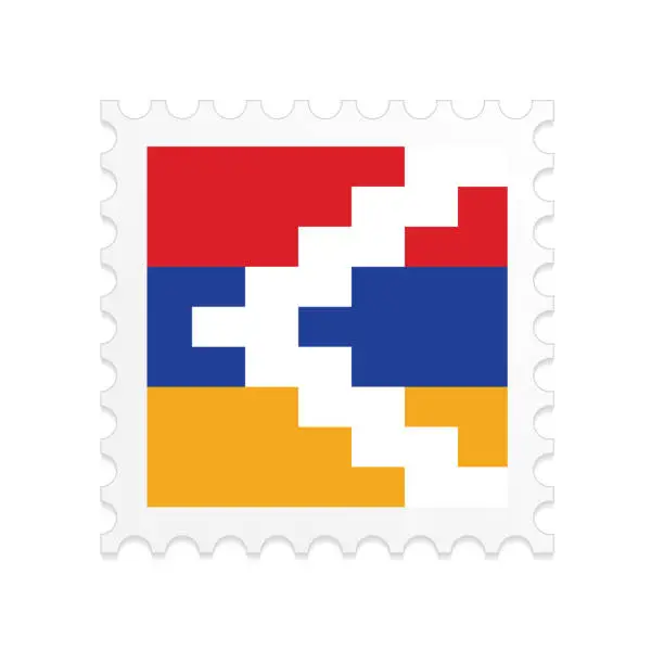 Vector illustration of Nagorno Karabakh flag postage stamp on white background