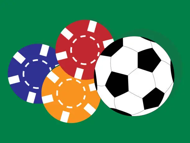 Vector illustration of Gambling on football