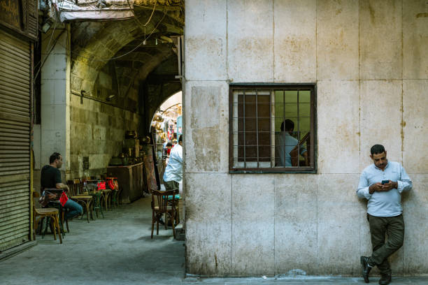 07/14/2023,Cairo,Egypt:Market vendors resting at Khan al-khalili market in Cairo.Khan al-khalili is the most famous and largest market in Arabia.