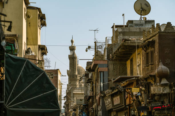 Cairo, Egypt - November 13, 2025: City mosque in Cairo, featuring traditional Islamic architecture. Symbol of faith and community in urban life.