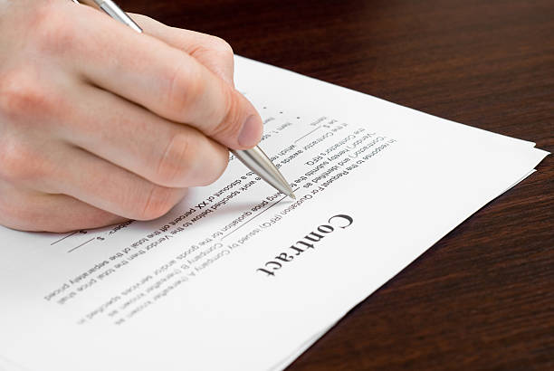 istock Business man signing contract on the table 155504855