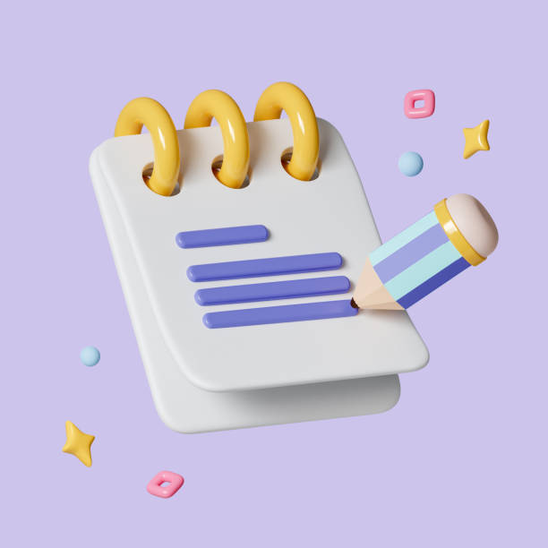 istock 3D clipboard and pencil notepad icon. isolated on background. icon symbol clipping path. 3d render illustration 1555077310