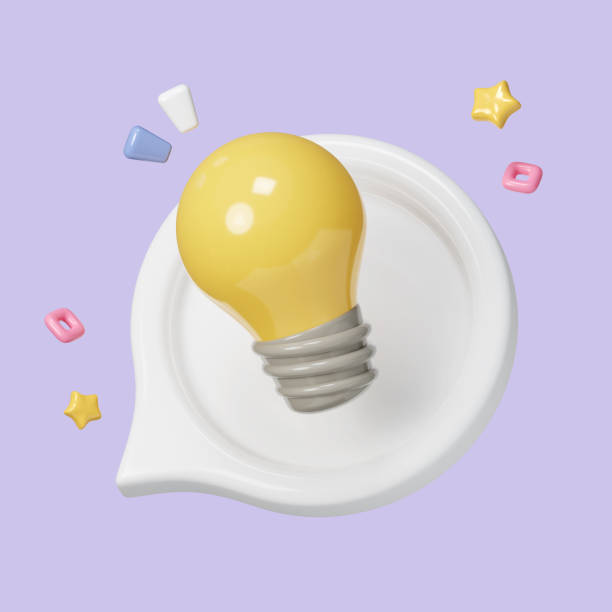 istock 3d cartoon style minimal yellow light bulb icon. Idea, solution, business, strategy concept. icon symbol clipping path. 3d render illustration 1555086317