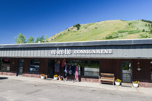 Consignment goods for sale at Eclectic Consignment on North Cache Street at Jackson (Jackson Hole) in Teton County, Wyoming