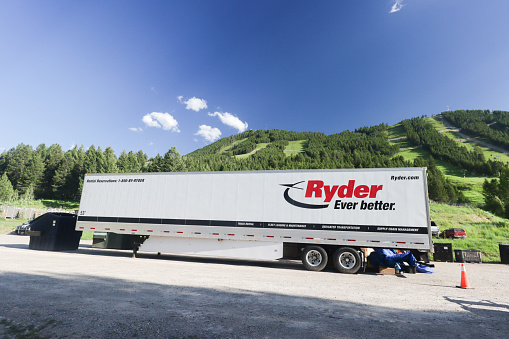 Ryder, a fleet management solutions business, near Snow King Mountain at Jackson (Jackson Hole) in Teton County, Wyoming