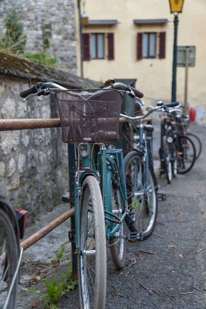 istock retro bikes parked on the street 1555106867