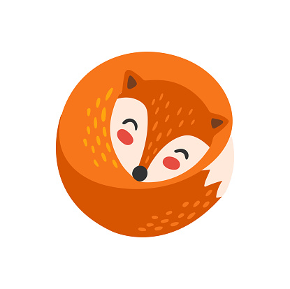 O letter in shape of fox animal, Thanksgiving day alphabet icon. Vector font alphabet typeset type, typography ABC of sleeping fox
