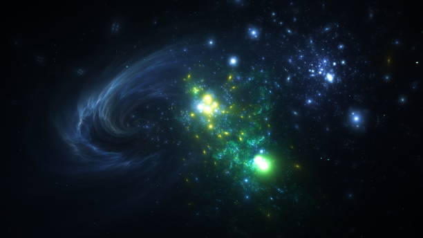 istock Amazing galaxy cluster of massive stars in space. Boundless universe, gas nebula in outer space. 3d render 1555162064