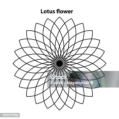 istock Sacred Geometry Lotus flower. Vector Design Elements. This religion, philosophy, and spirituality symbols.Dive into the world of geometric mystic mandalas with our intricate illustrations. 1555170186