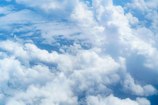 istock beautiful blue sky with cumulus clouds for abstract background, aerial view 1555171228