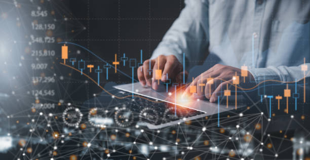 istock Global Network Connection Digital Technology Future and Stock Market. Business analysis investment, finance and banking, trading, economy data 1555172278