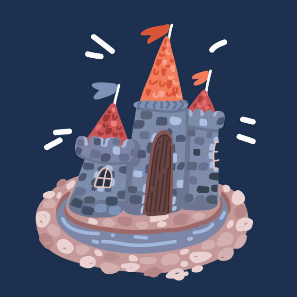istock Cartoon vector illustration of Castle tower old fortress 1555174943