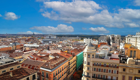 The panorama view in Madrid Cityscape scene