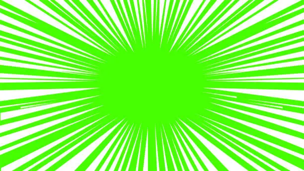 Vector illustration of Speed line effects with comic style green background
