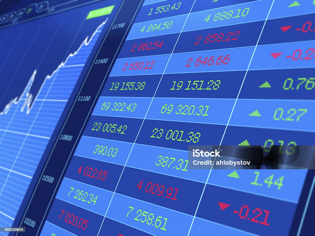 Stock market Stock market. You can use this image for finance news background. Trading Board Stock Photo