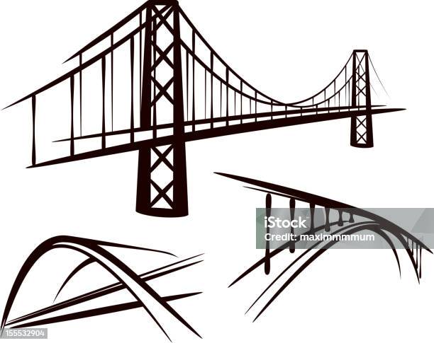 Vetores de Conjunto De Pontes e mais imagens de Ponte - Ponte, Ponte suspensa, Vector