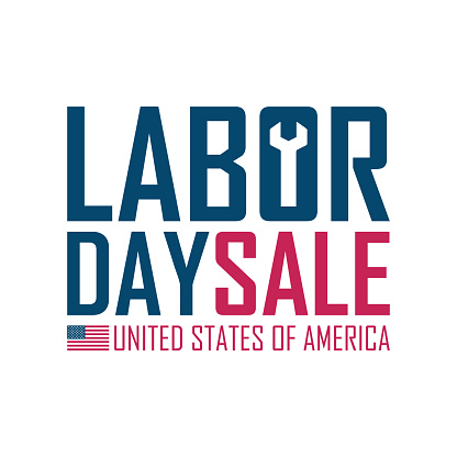 Labor Day Sale. Commercial background for Labor Day shopping advertising. American national holiday sales promotion. Vector illustration.