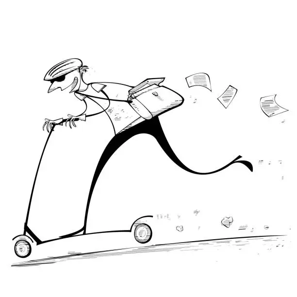 Vector illustration of Scooter Man