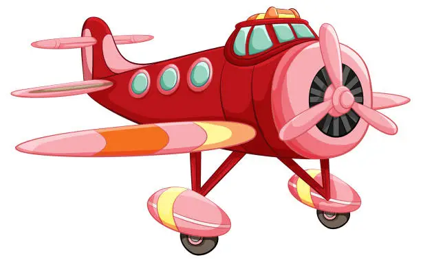 Vector illustration of Cute vintage aircraft cartoon