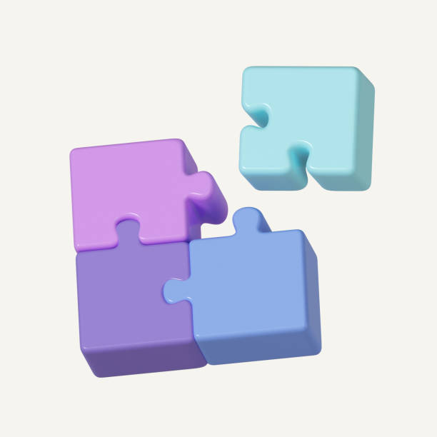 istock 3D jigsaw puzzle pieces on pink background. Problem-solving, business concept. icon isolated on white background. 3d rendering illustration. Clipping path 1555340207