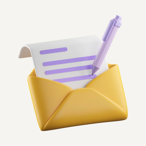 istock Envelope with paper documents icon isolated on white background icon isolated on white background. 3d rendering illustration. Clipping path. 1555343646