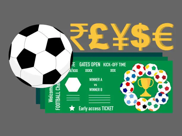 Vector illustration of Football championship tickets