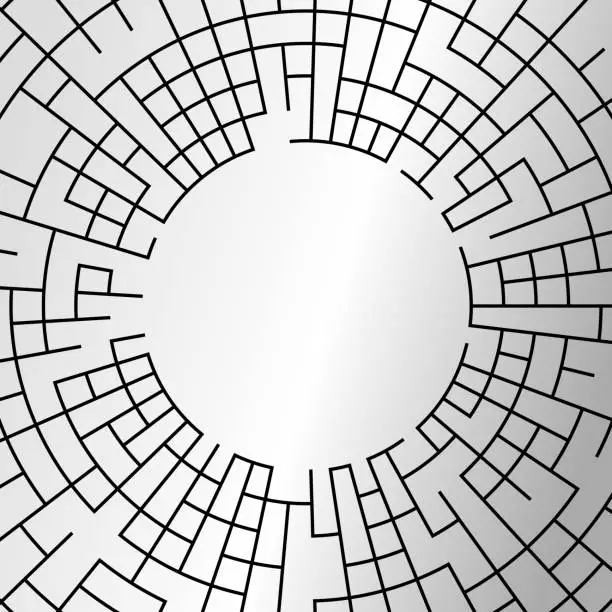 Vector illustration of Connected lines polar coordinates. Metal background.