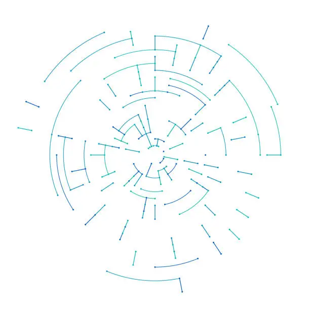 Vector illustration of Connected lines polar coordinates.