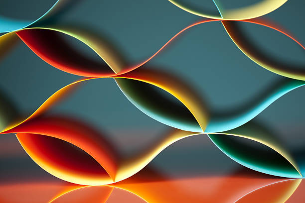 istock curved, colorful sheets paper with mirror reflexions 155541256