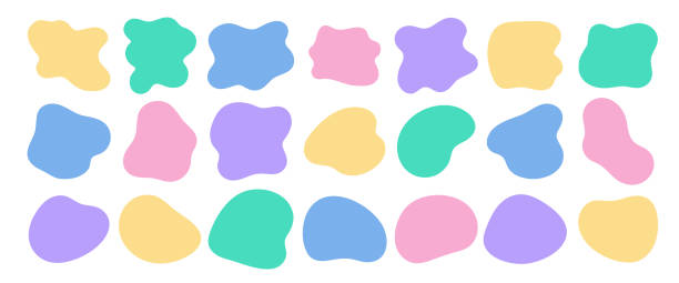 Geometric Shapes Liquid organic shapes collection for your design. Simple amoeba blob irregular form set organic stock illustrations