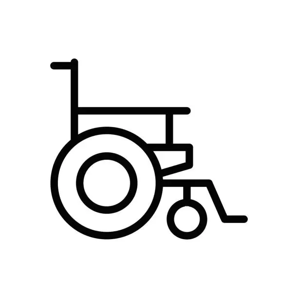 Vector illustration of Wheelchair line icon