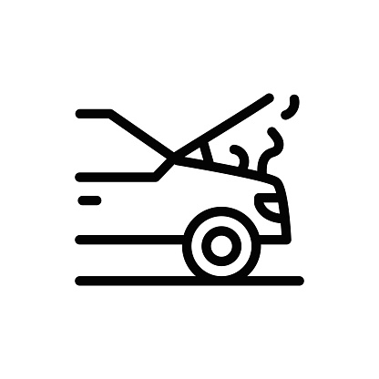 Car accident line icon