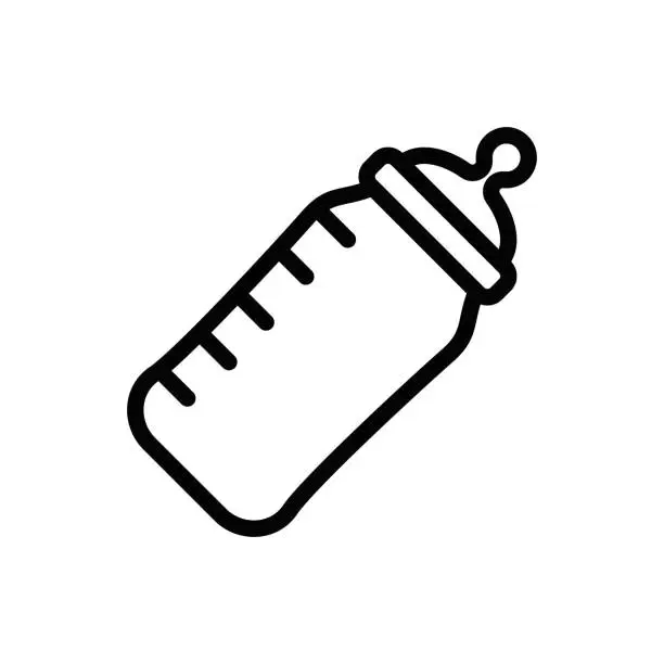 Vector illustration of Baby bottle line icon