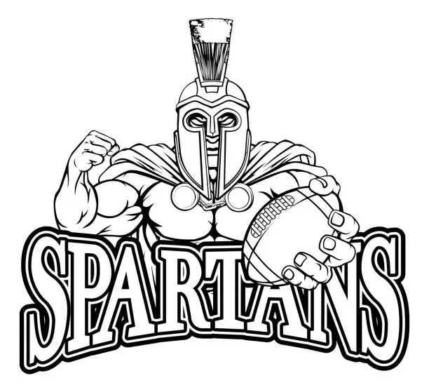 Vector illustration of Spartan Trojan American Football Sports Mascot