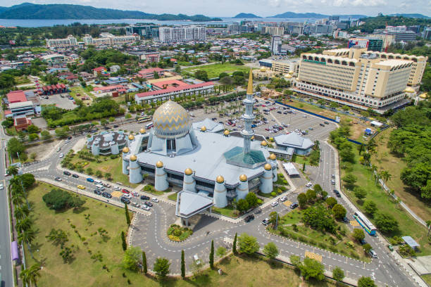 istock Aerial view of Sabah State Mosque 1555500409