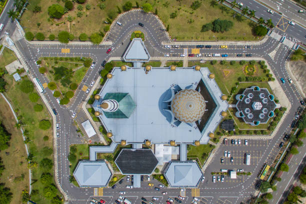 istock Aerial view of Sabah State Mosque 1555500933
