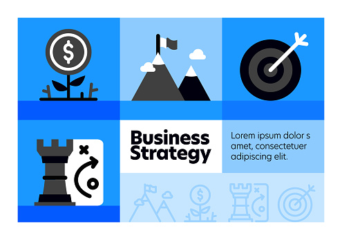 Business Strategy Line Icons Set